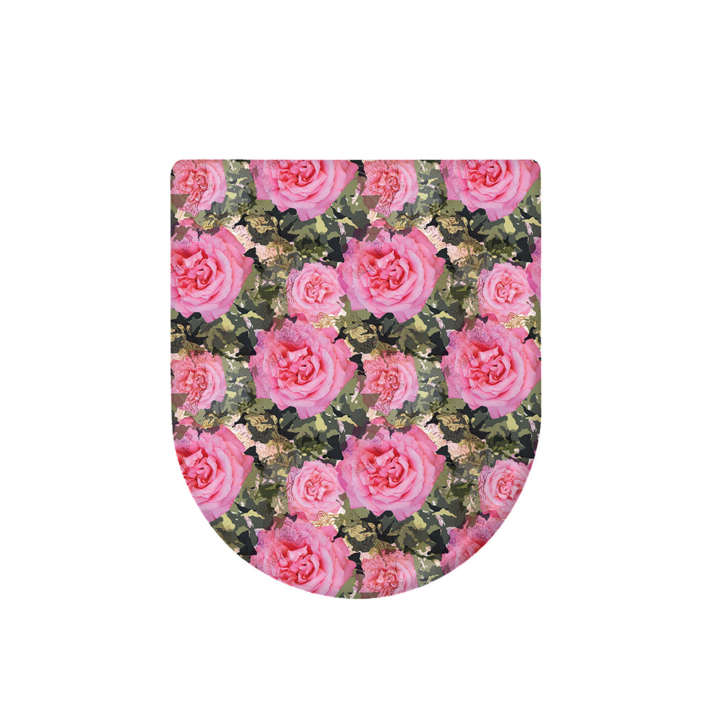 Military Camouflage Flower Pattern Print Toilet Lid Cover