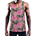 Military Camouflage Flower Pattern Print Men's Workout Tank Top