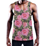 Military Camouflage Flower Pattern Print Training Tank Top