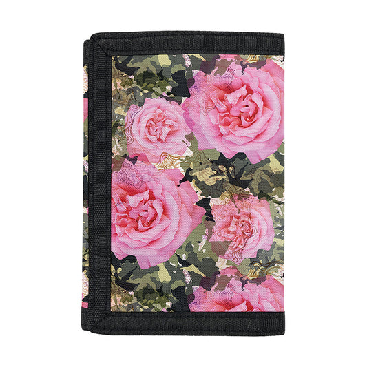 Military Camouflage Flower Pattern Print Trifold Wallet