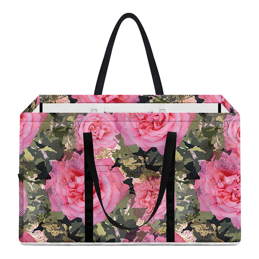 Military Camouflage Flower Pattern Print Utility Tote Bag