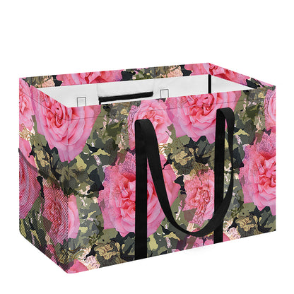 Military Camouflage Flower Pattern Print Utility Tote Bag
