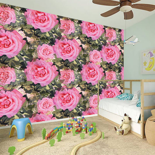 Military Camouflage Flower Pattern Print Wall Sticker