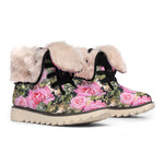 Military Camouflage Flower Pattern Print Winter Boots