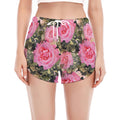 Military Camouflage Flower Pattern Print Women's Split Running Shorts