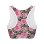 Military Camouflage Flower Pattern Print Women's Sports Bra