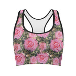 Military Camouflage Flower Pattern Print Women's Sports Bra