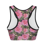 Military Camouflage Flower Pattern Print Women's Sports Bra