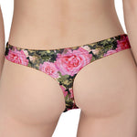 Military Camouflage Flower Pattern Print Women's Thong