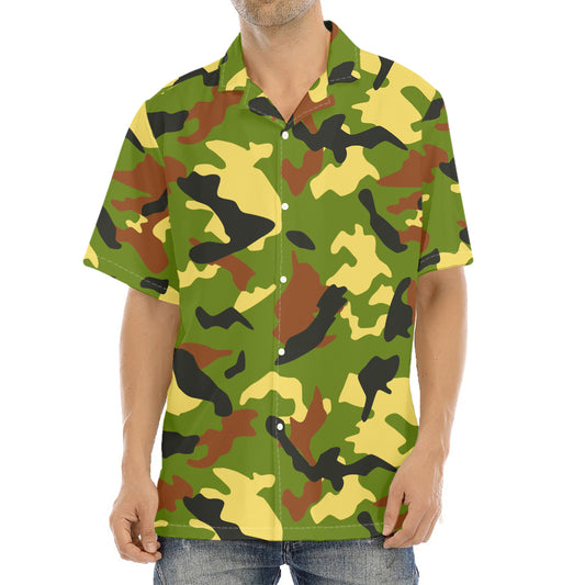 Military Camouflage Print Aloha Shirt