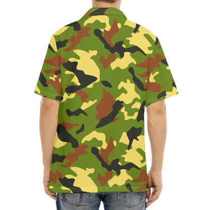 Military Camouflage Print Aloha Shirt