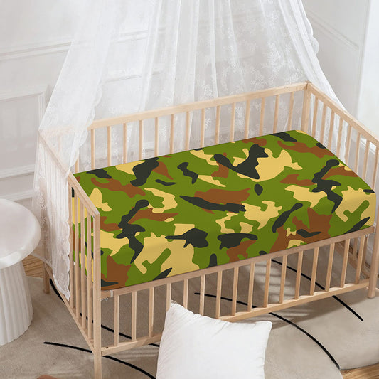 Military Camouflage Print Baby Crib Sheet