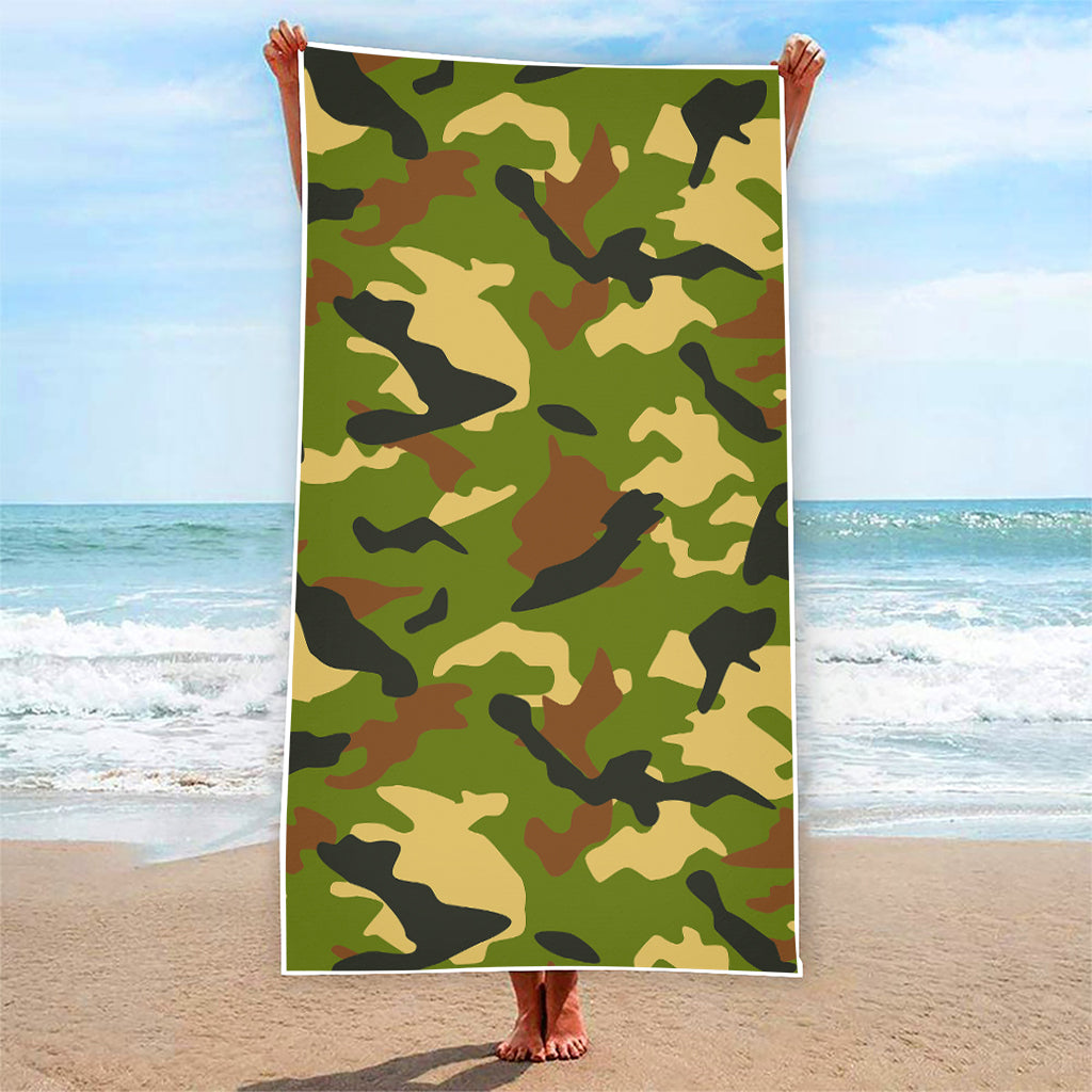 Military Camouflage Print Beach Towel