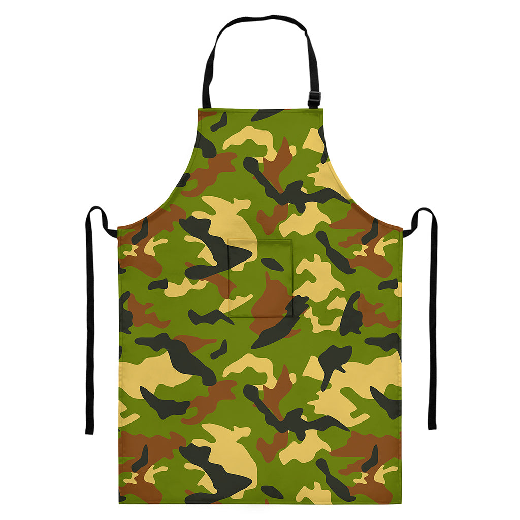 Military Camouflage Print Bib Apron With Pocket
