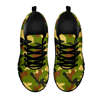 Military Camouflage Print Black Running Shoes