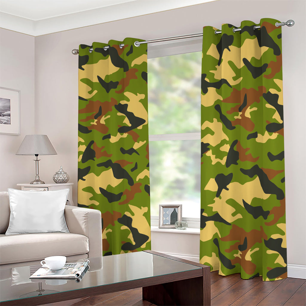 Military Camouflage Print Blackout Grommet Curtains