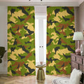 Military Camouflage Print Dimout Pencil Pleat Curtains