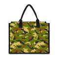 Military Camouflage Print Canvas Tote Bag