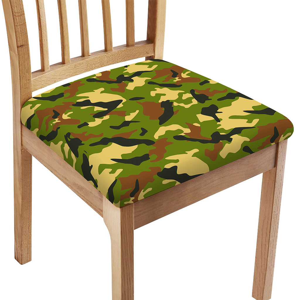 Military Camouflage Print Chair Cushion Cover