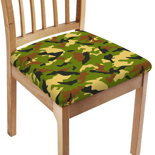 Military Camouflage Print Chair Cushion Cover