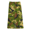 Military Camouflage Print Cotton Front Slit Maxi Skirt