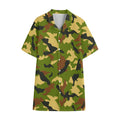 Military Camouflage Print Cotton Hawaiian Shirt