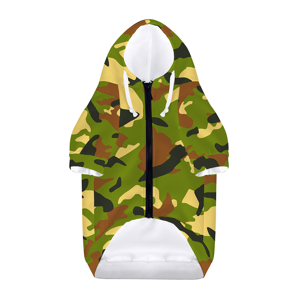 Military Camouflage Print Dog Zip Up Hoodie