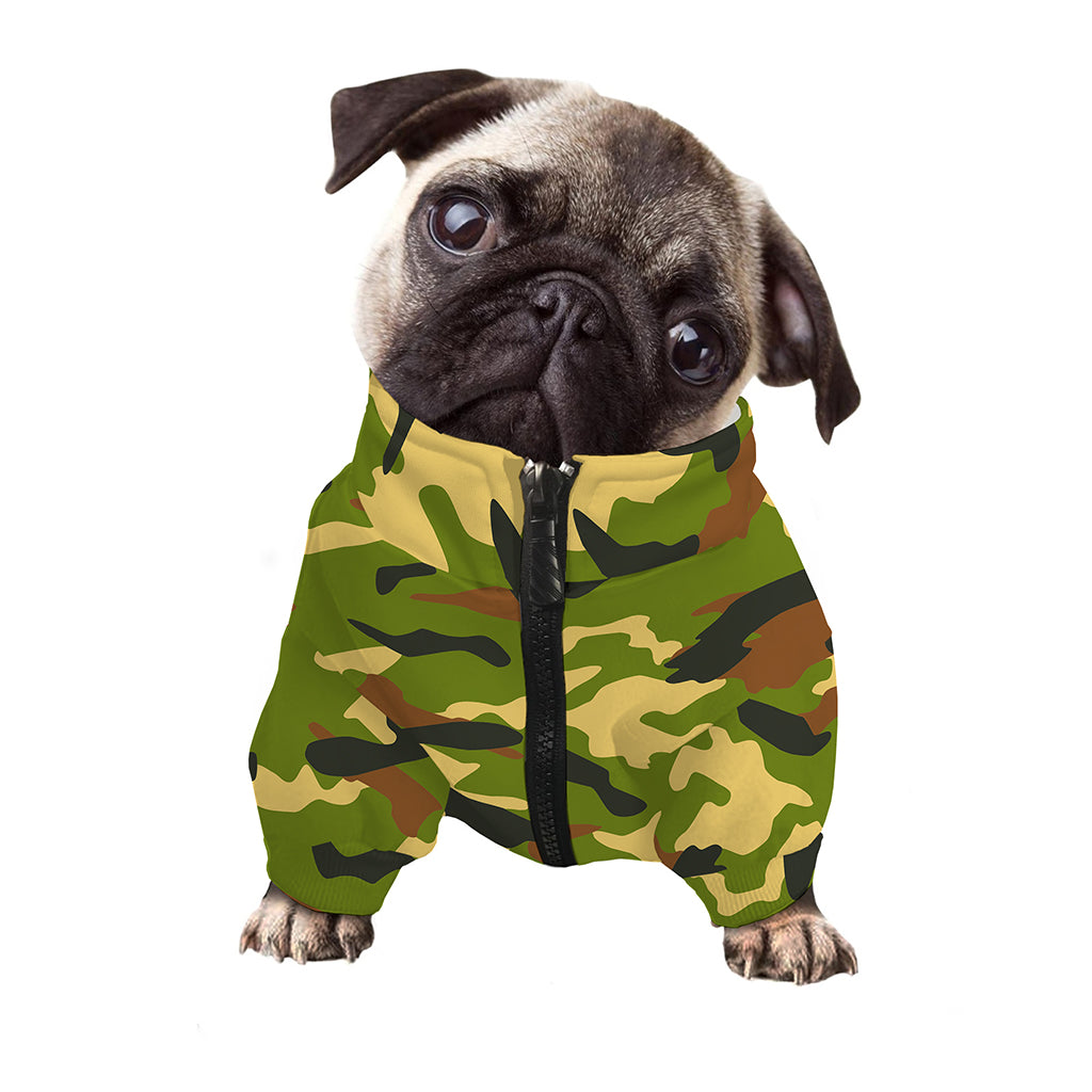Military Camouflage Print Dog Zip Up Jacket