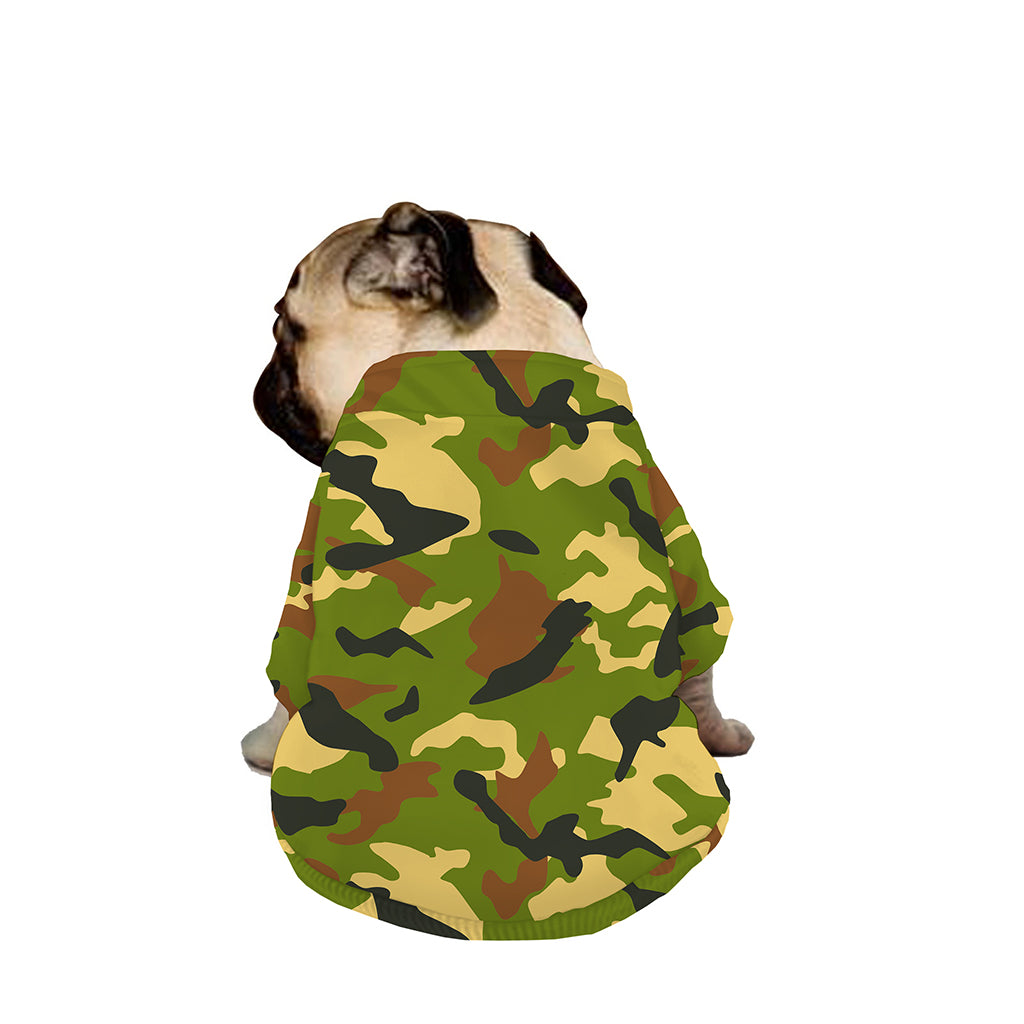 Military Camouflage Print Dog Zip Up Jacket