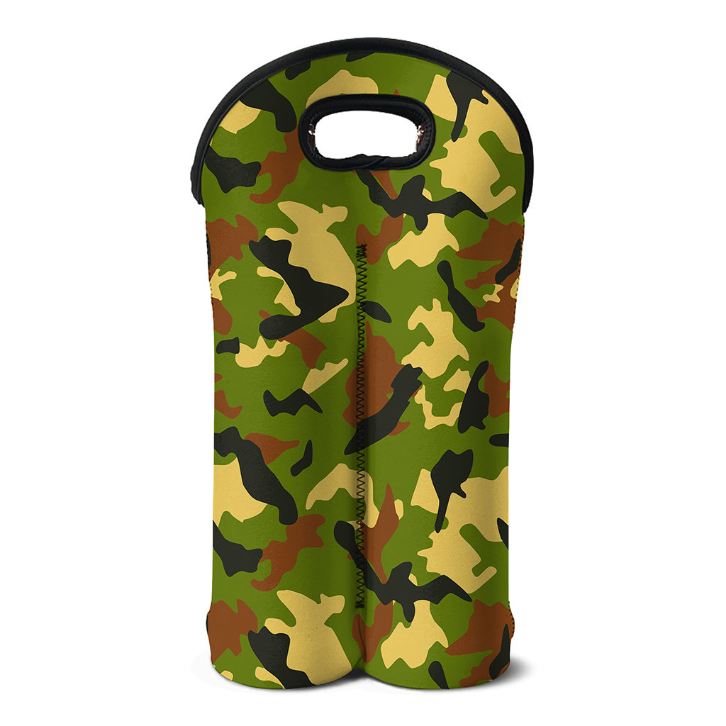Military Camouflage Print Double Neoprene Wine Tote