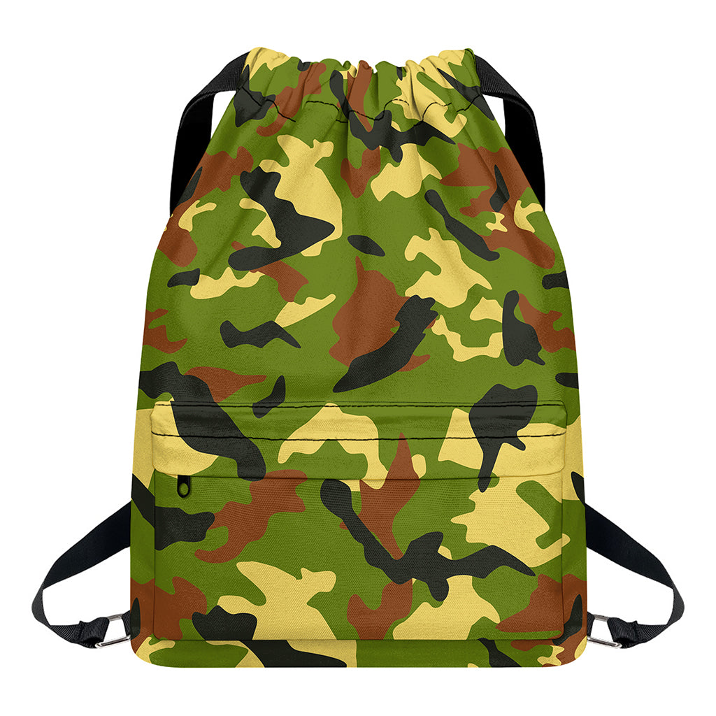 Military Camouflage Print Drawstring Backpack