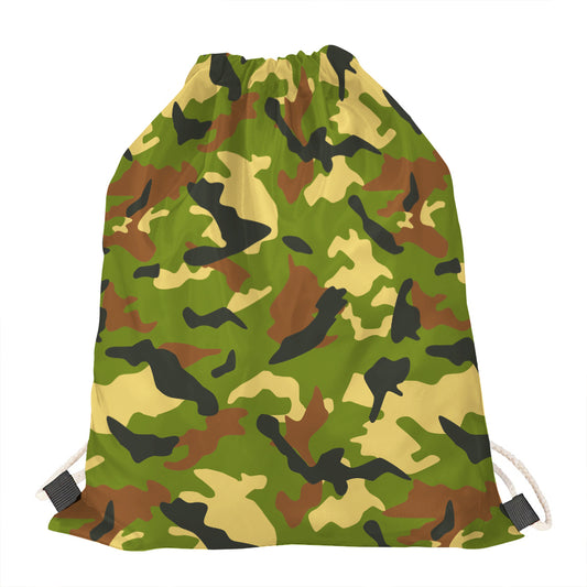 Military Camouflage Print Drawstring Bag