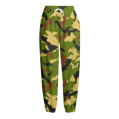 Military Camouflage Print Fleece Lined Knit Pants