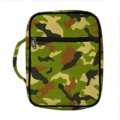 Military Camouflage Print Front Pocket Bible Bag