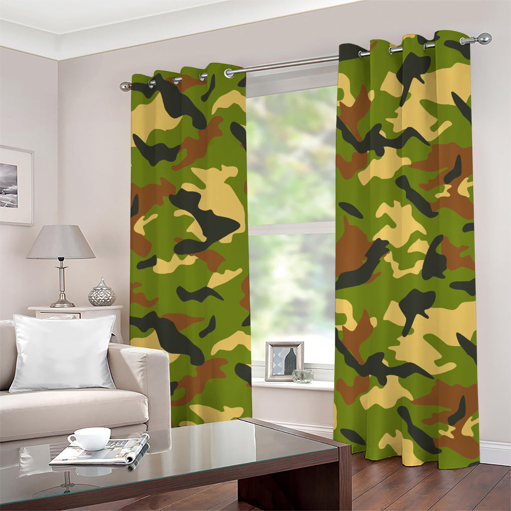 Military Camouflage Print Grommet Curtains