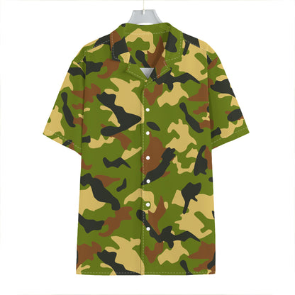 Military Camouflage Print Hawaiian Shirt