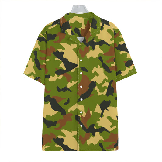 Military Camouflage Print Hawaiian Shirt