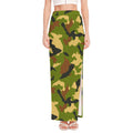 Military Camouflage Print High Slit Maxi Skirt