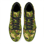 Military Camouflage Print High Top Leather Sneakers