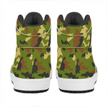 Military Camouflage Print High Top Leather Sneakers
