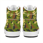 Military Camouflage Print High Top Leather Sneakers