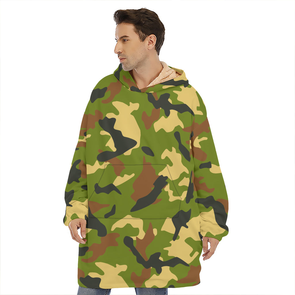 Military Camouflage Print Hoodie Blanket