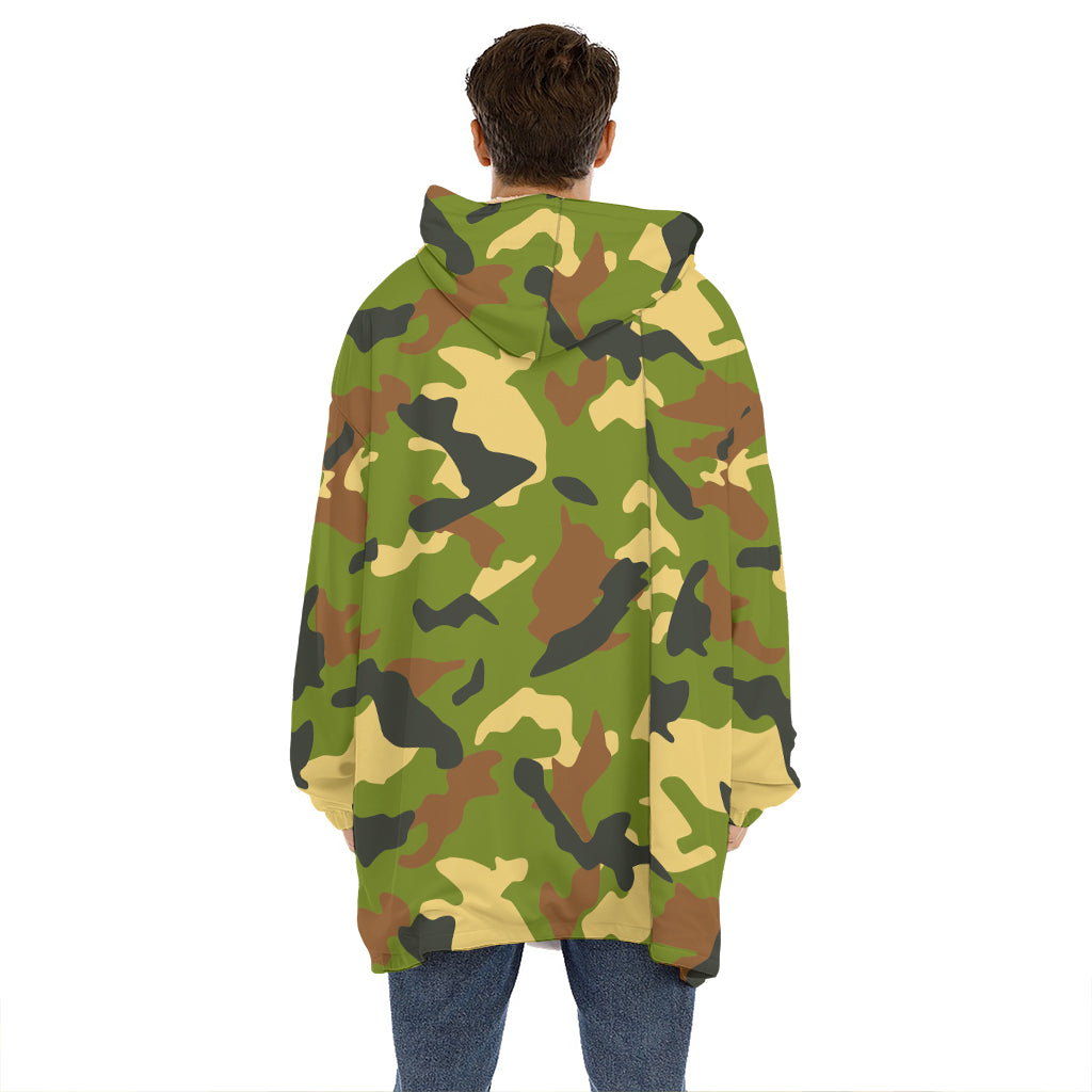 Military Camouflage Print Hoodie Blanket