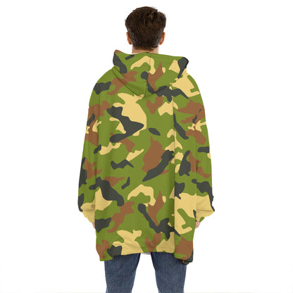 Military Camouflage Print Hoodie Blanket