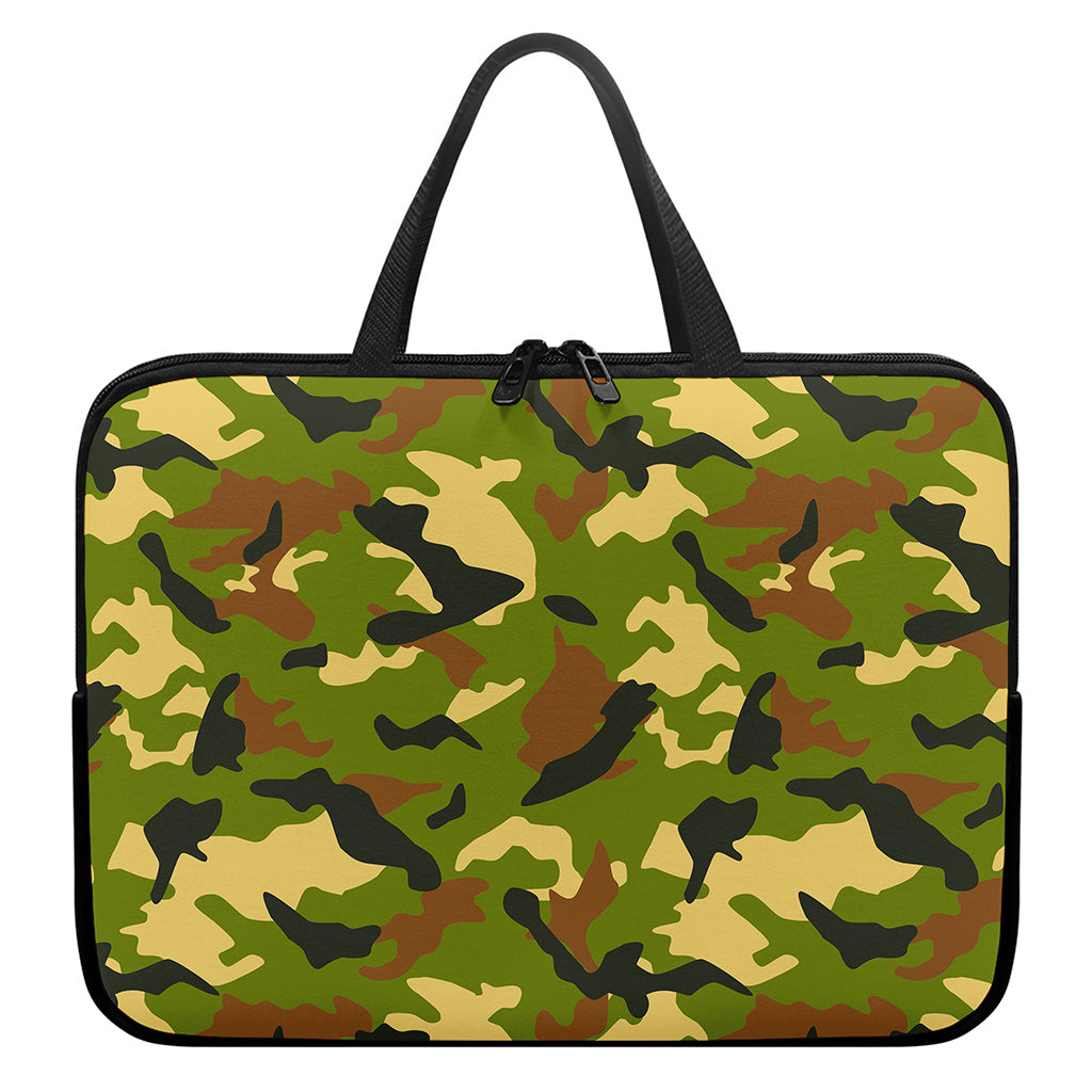 Military Camouflage Print Laptop Sleeve With Handle