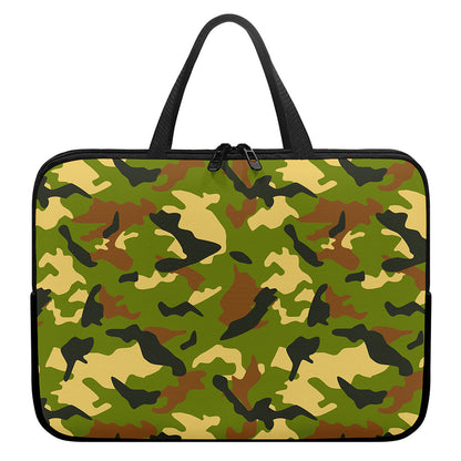 Military Camouflage Print Laptop Sleeve With Handle