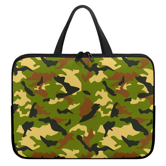 Military Camouflage Print Laptop Sleeve With Handle