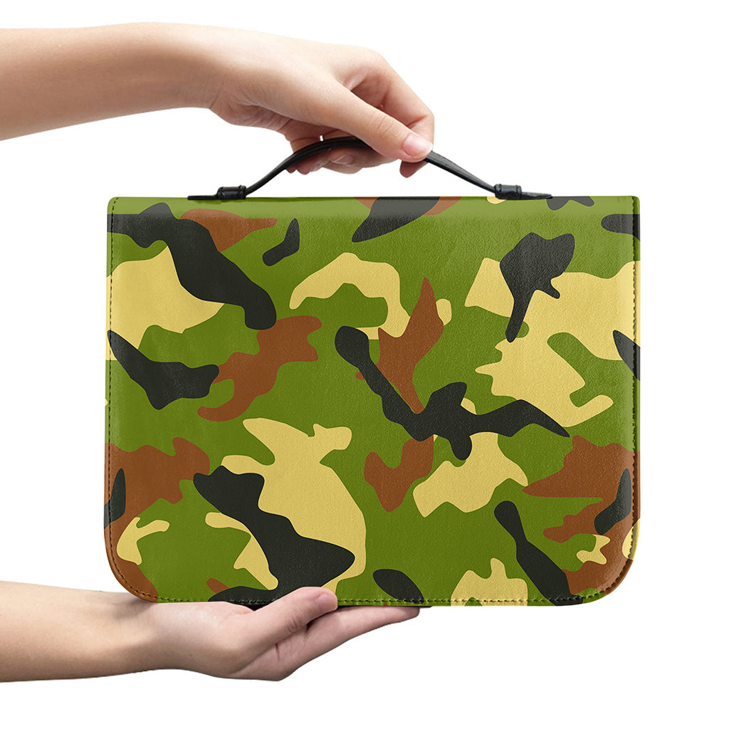 Military Camouflage Print Leather Bible Cover