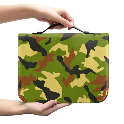 Military Camouflage Print Leather Bible Cover