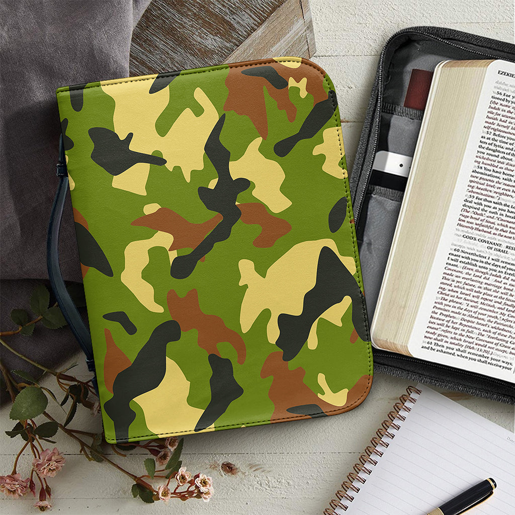 Military Camouflage Print Leather Bible Cover